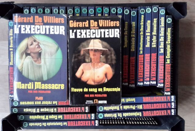 Lot de 37 romans policier l'exécuteur de Gérard de Villiers 
