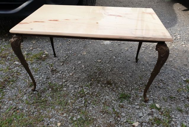 Table basse vintage marbre
