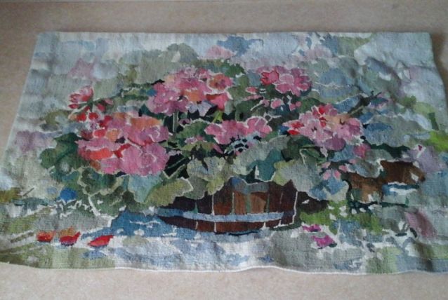 Tapisserie murale florale aux couleurs pastel 120 x80 