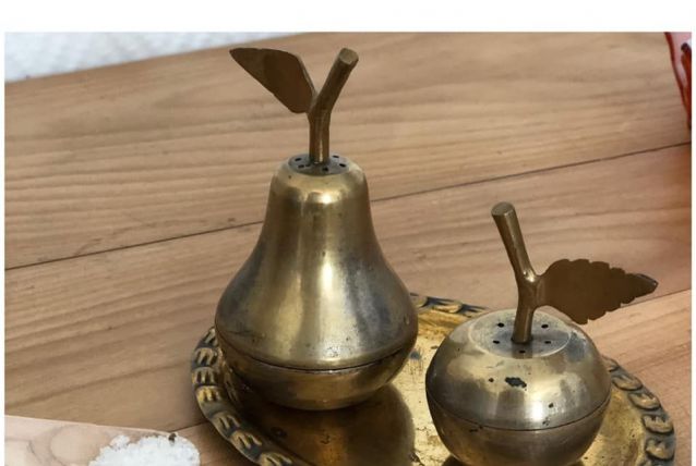 Saliere &amp; Poivrière en laiton 