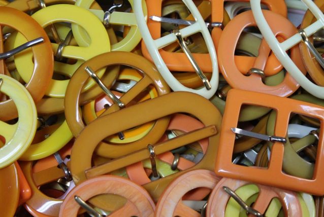 25 boucles de ceinture orange vintage