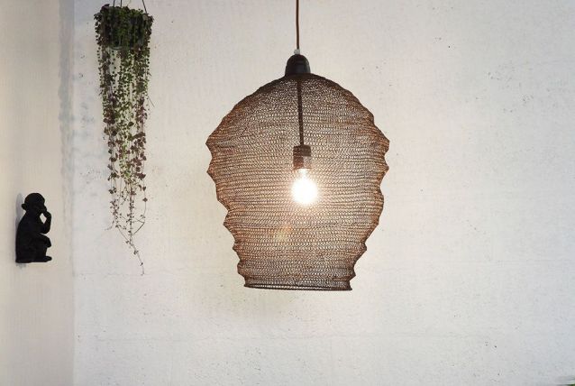 Suspension métal tressé couleur rouille