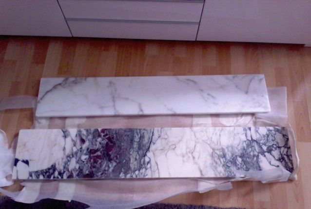 tablettes radiateur marbre