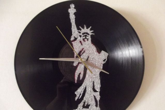 horloge vynile faite main