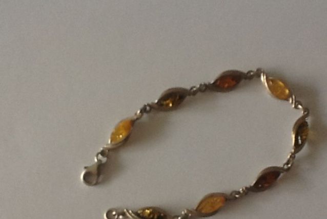 bracelet ambre argent