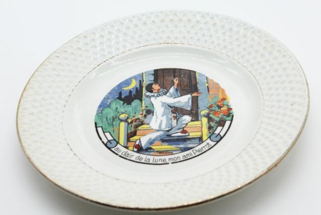 Assiette Pierrot au clair de la lune