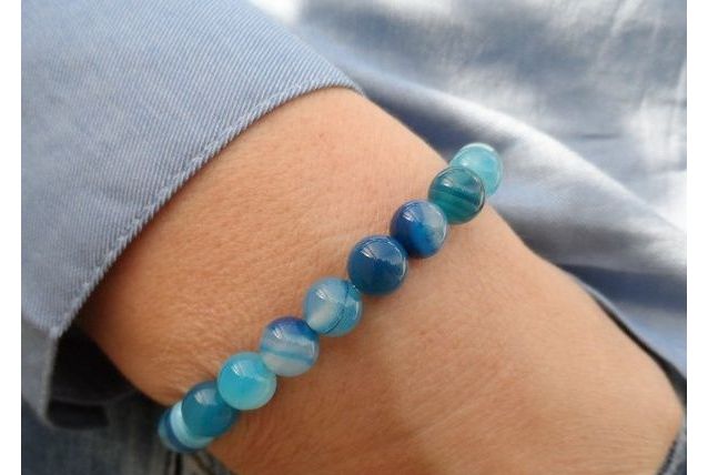 bracelet agate bleue 