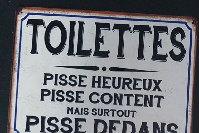 Plaque métal vintage Toilettes