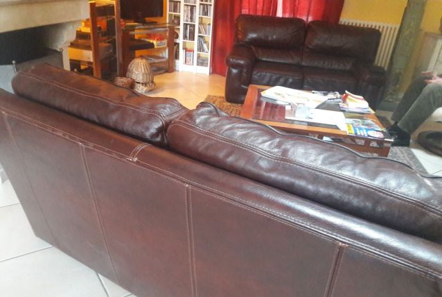 Canapé cuir marron 2 places