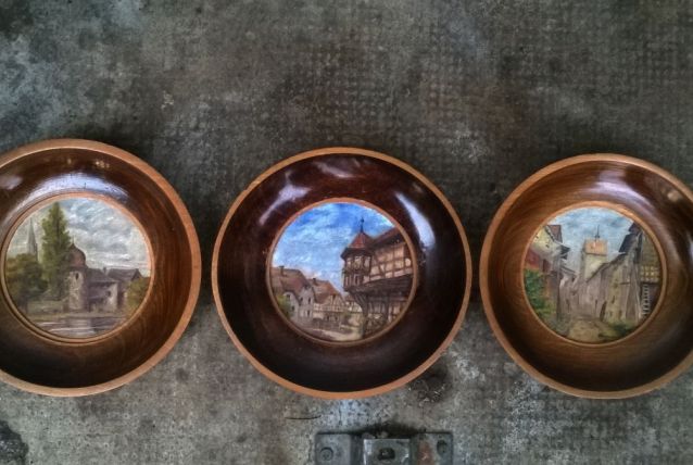 Set de trois peintures Miniatures 