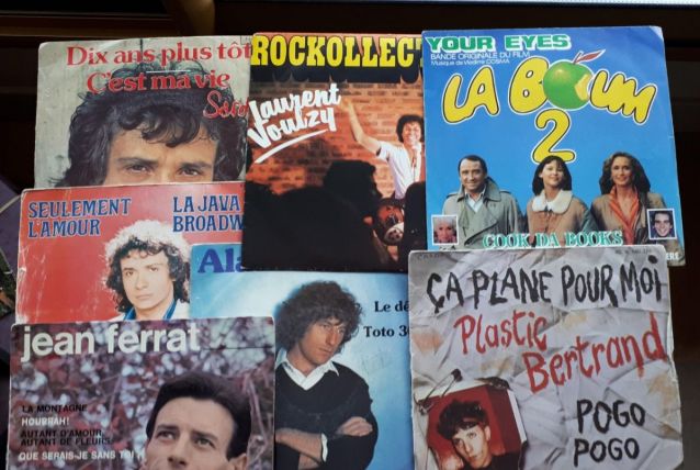 Lot de 6 vinyles 45 tours chansons françaises