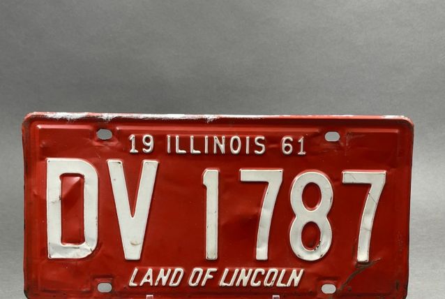 Plaque d'immatriculation Américaine  Illinois 1961