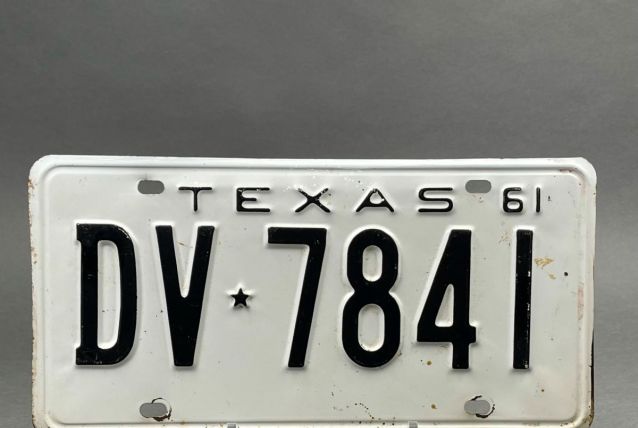 Plaque d'immatriculation Américaine  Texas1961