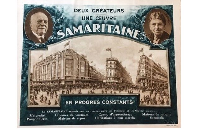 " Grands Magasins LA SAMARITAINE " - Affiche illustrée -Vilà