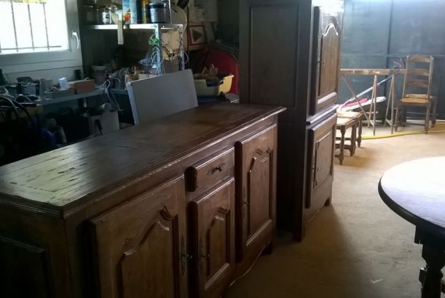 buffet chêne massif trois portes 