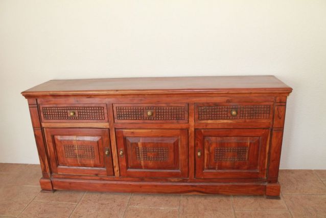 Bahut en acacia massif grande capacité de rangement