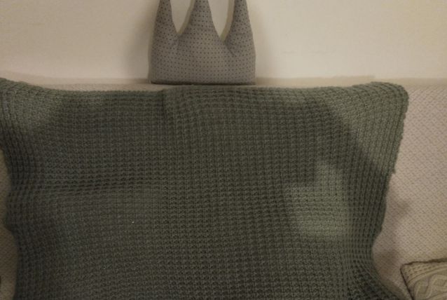 couverture bébé en maille crochet tricot vert amande