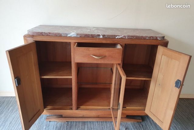 MEUBLE Salle à manger vintage 3 portes MARBRE