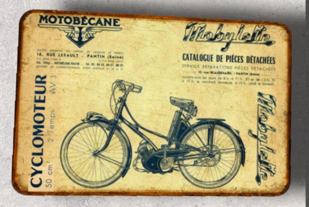 Plaque métal vintage Motobécane AV3