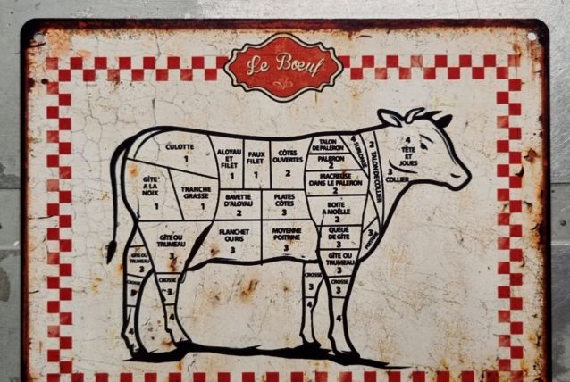 Plaque métal Boeuf