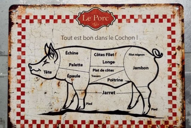 Plaque métal Cochon