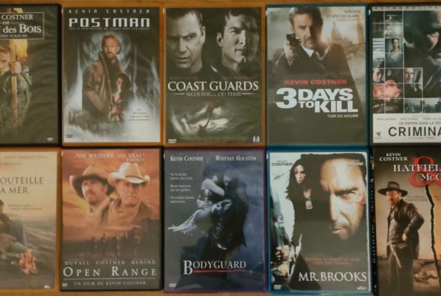 Lot de 10 dvds Kevin Costner 