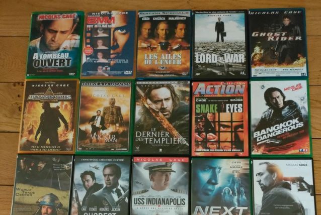 Lot 15 dvds Nicolas Cage 