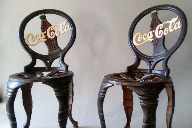 Chaise coca cola fonte vintage (la paire)