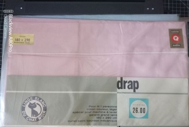 Drap coton rose 290 * 180 