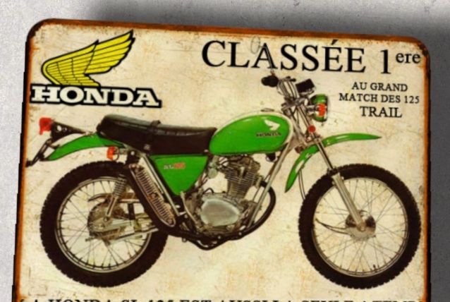 Plaque métal Honda 125 SL