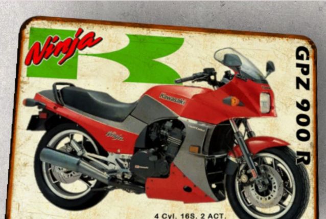 Plaque métal Kawasaki 900 Ninja