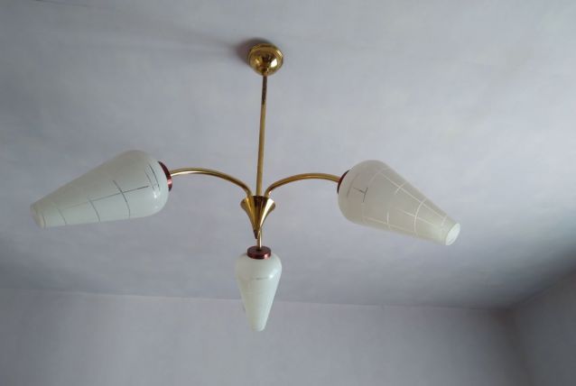 lustre verre et laiton