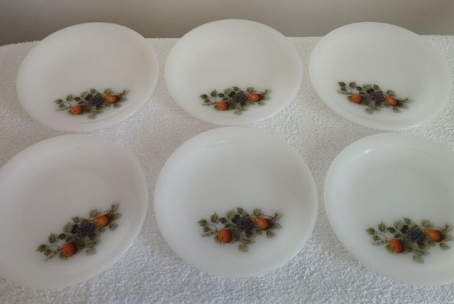 6 Assiettes à Dessert Arcopal Fruits de France 