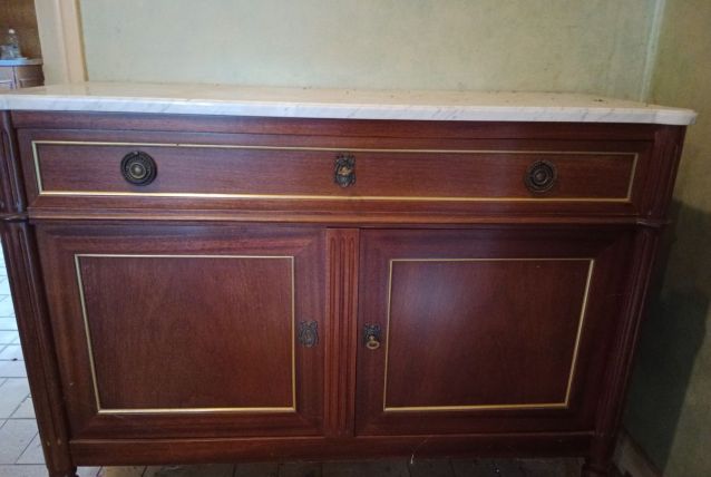 Meuble à Chaussures - dessus marbre - 2 portes - 1 clé- 