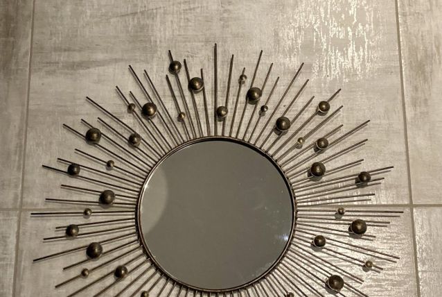Miroir métal vintage (diam. 57cm)