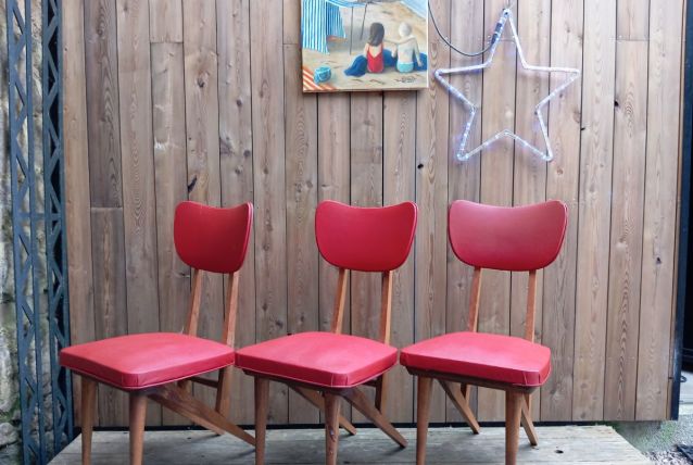 3 chaises vintage 