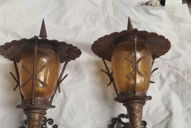 appliques extérieures murales fer antic 1920  a 40  ,vintage